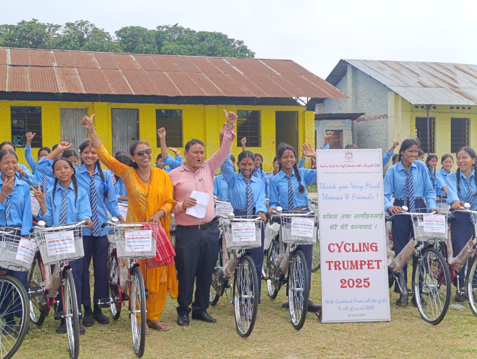 Bicycles gifted to 50 schoolgirls in Dhanusha